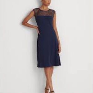 Ralph Lauren Elegant Women’s Navy Beaded Cocktail Dress - Size 4